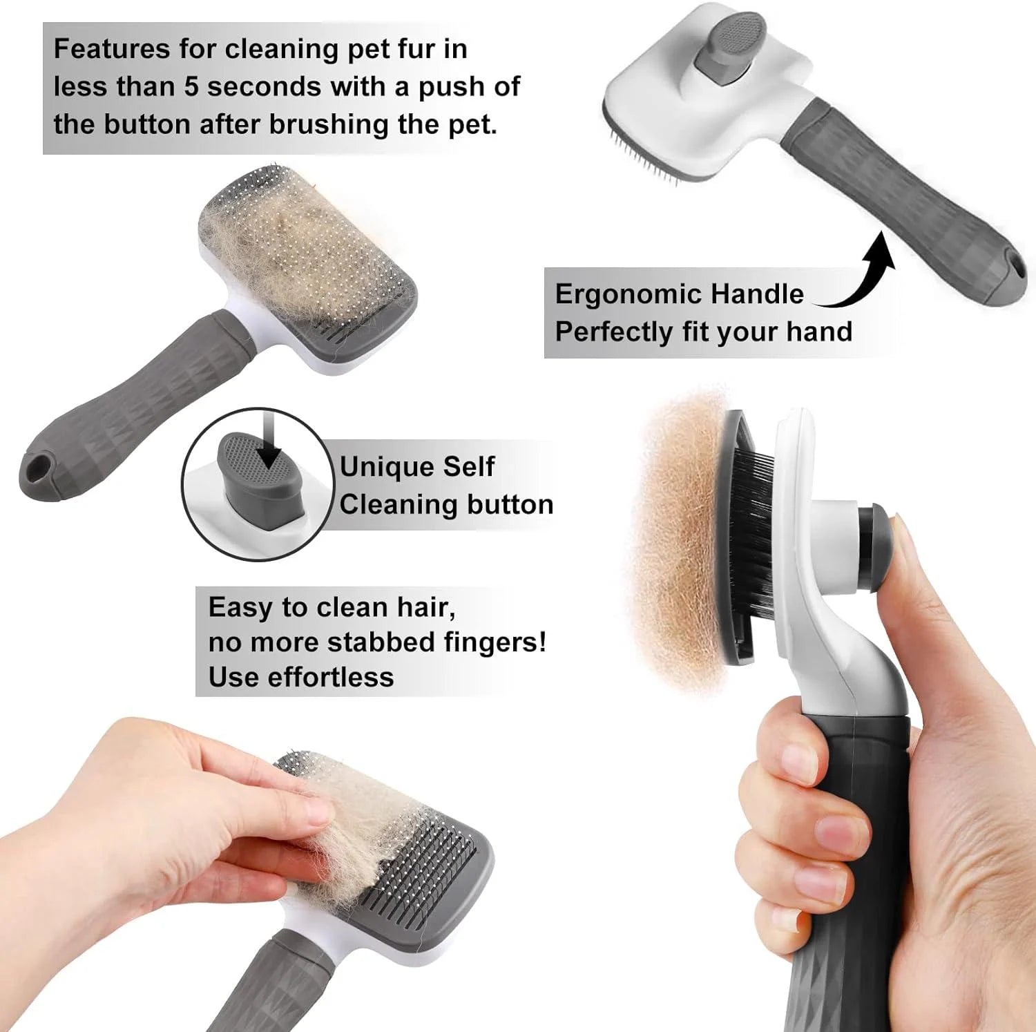Self-Cleaning Slicker Brush
