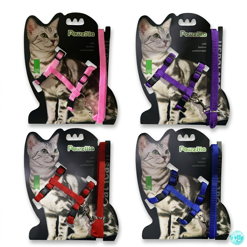 Butterfly-shaped collar and leash for cats