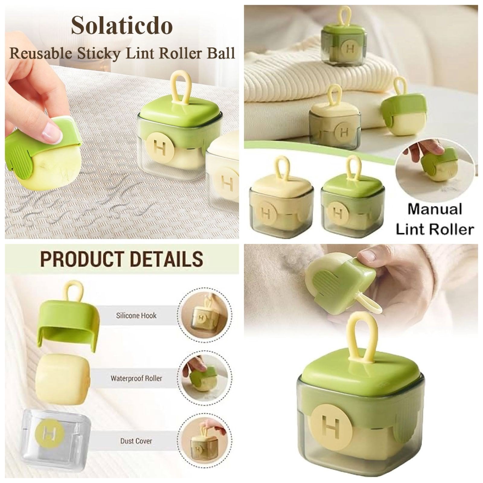 Reusable lint roller ball