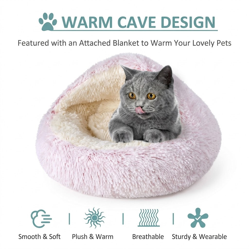 "Peekaboo" Cat Plush Cave Bed