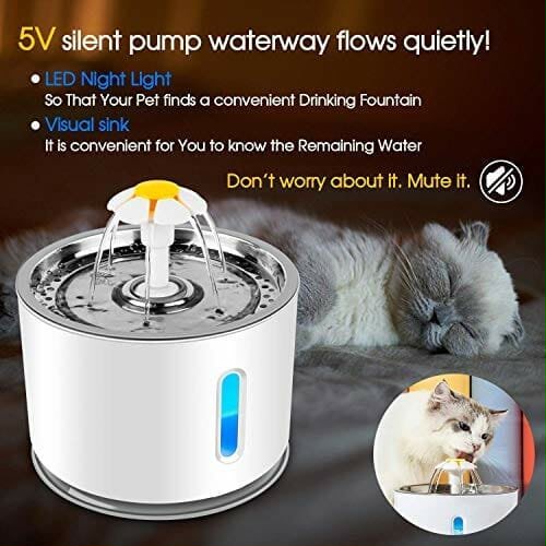 FLOWER  Stainless Steel Cat Water Fountain
