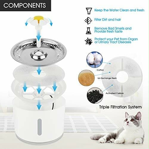 FLOWER  Stainless Steel Cat Water Fountain