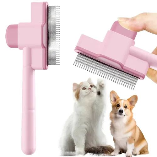 self-cleaning pet grooming brush