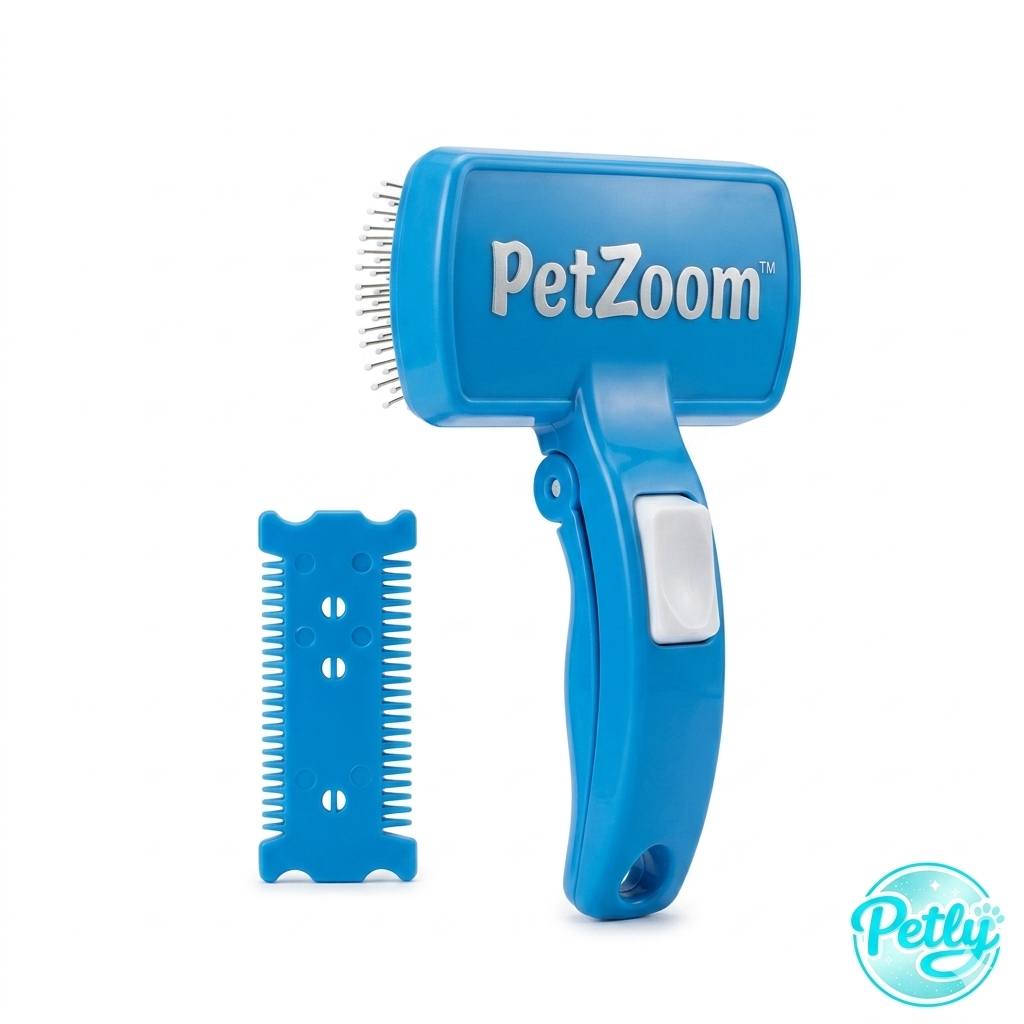 PetZoom self-cleaning grooming brush