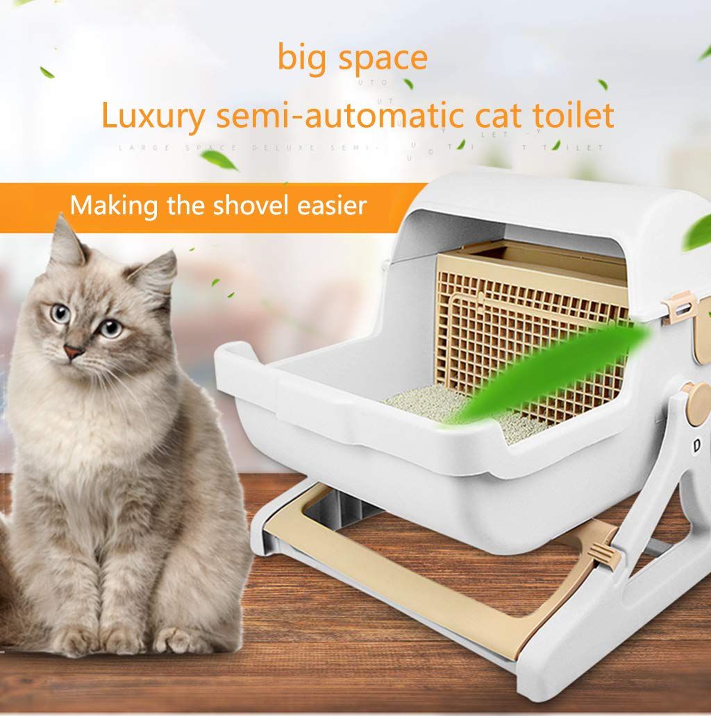 Semi-automatic litter box