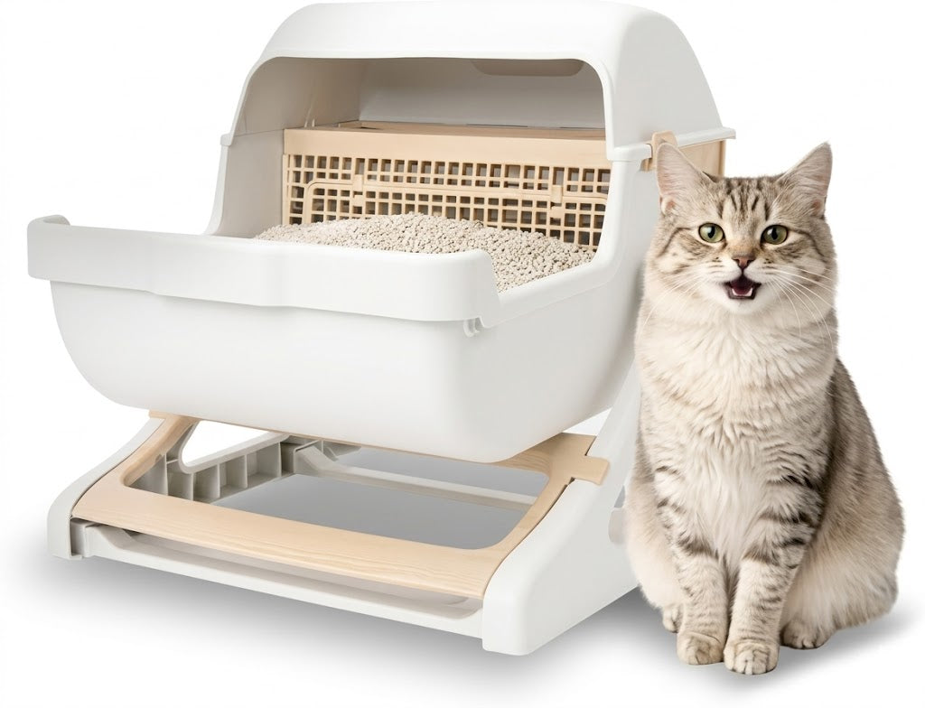 Semi-automatic litter box