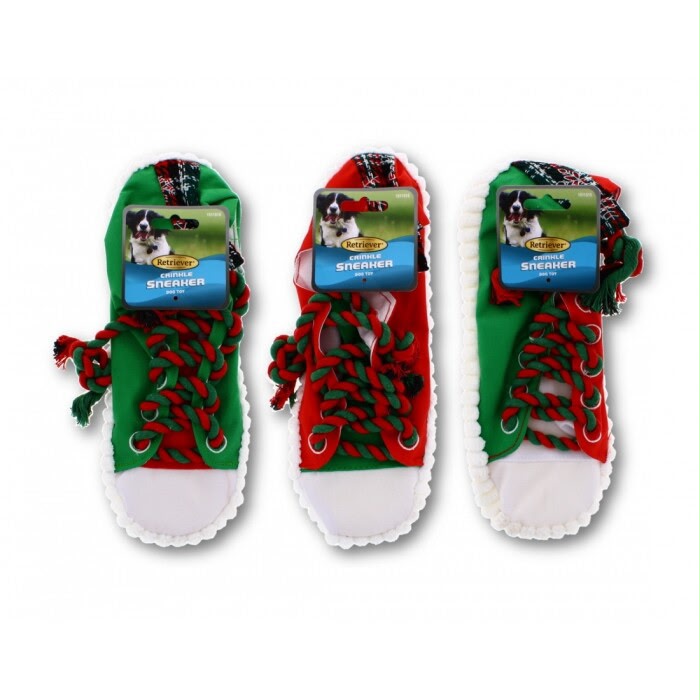 Retriever brand crinkle sneaker dog toy