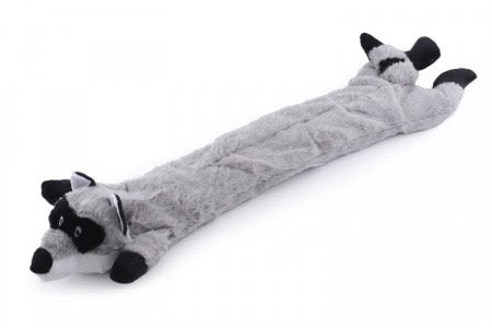 Outward Hound Longidudes Raccoon plush dog toy.