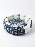 Japanese Print Round Pet Bed
